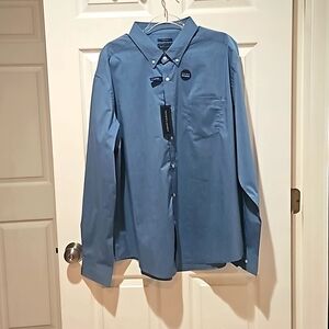 Mason James Man Non -Iron Wicking Stretchy Long sleeve Button down Shirt SizeXXL